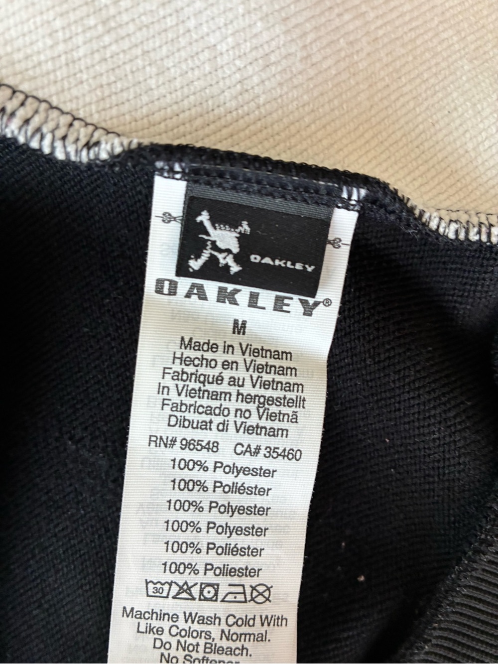 Oakley Athletic Black Bomber Jacket with White Panels - Picture 5 of 7